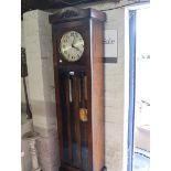 Oak cased grandfather clock