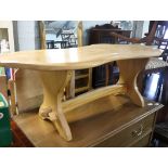 Organically shaped beech coffee table