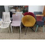 Collection of 8 various reception and dining chairs