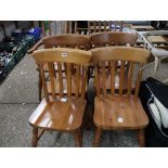 Set of 6 Pine dining chairs (2+4)