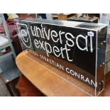 Universal Expert Sebastian Conran illuminating sign