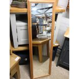 Pine framed rectangular wall mirror