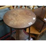 Circular oak side table