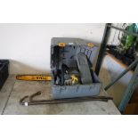 16'' Ryobi petrol chainsaw and 2 crow bars