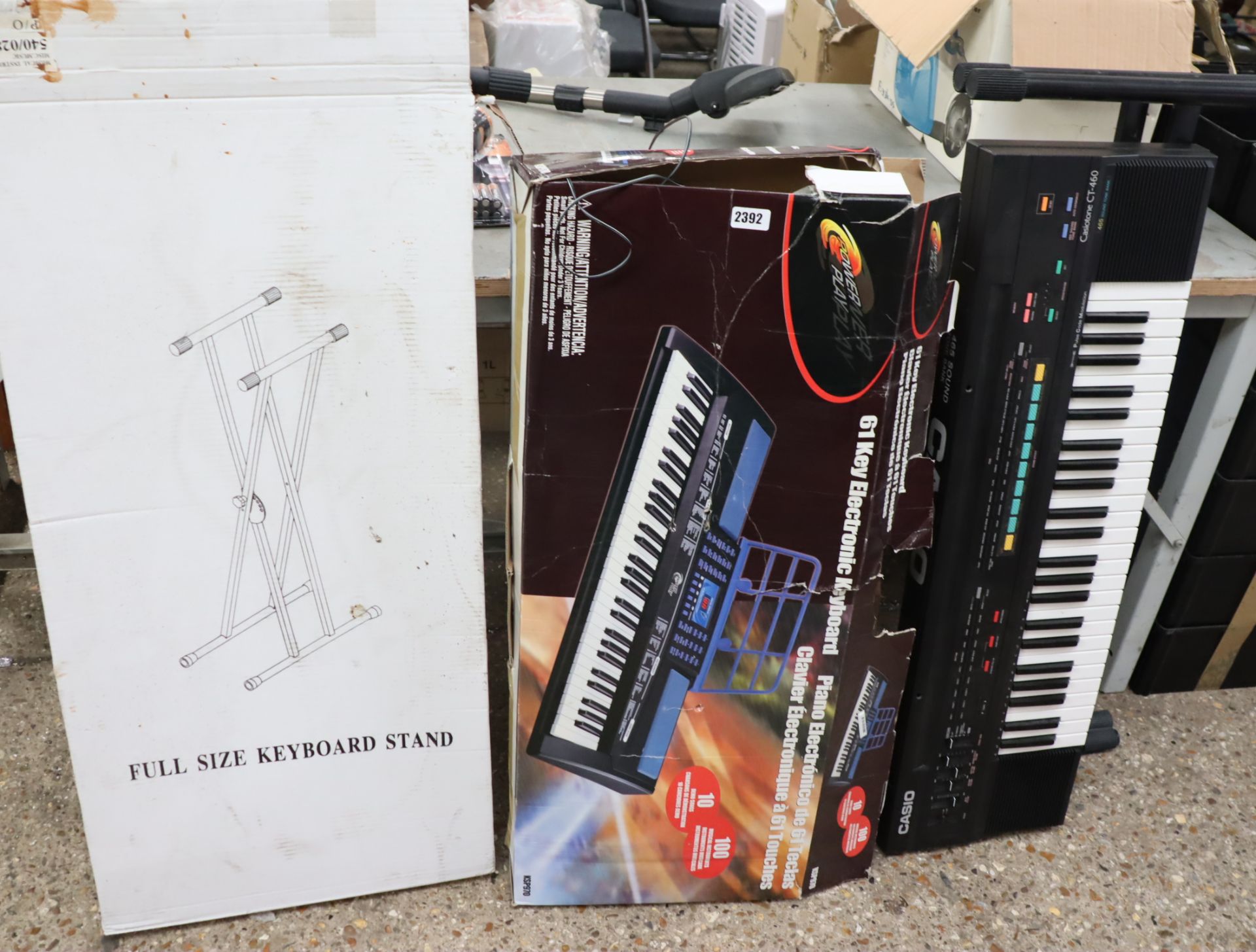 Casio CT-460 electronic keyboard on stand with boxed keyboard and stand - Image 2 of 4