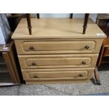 Oak effect 3 drawer bedroom chest
