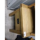 (2048) Modern light oak single drawer lamp stand