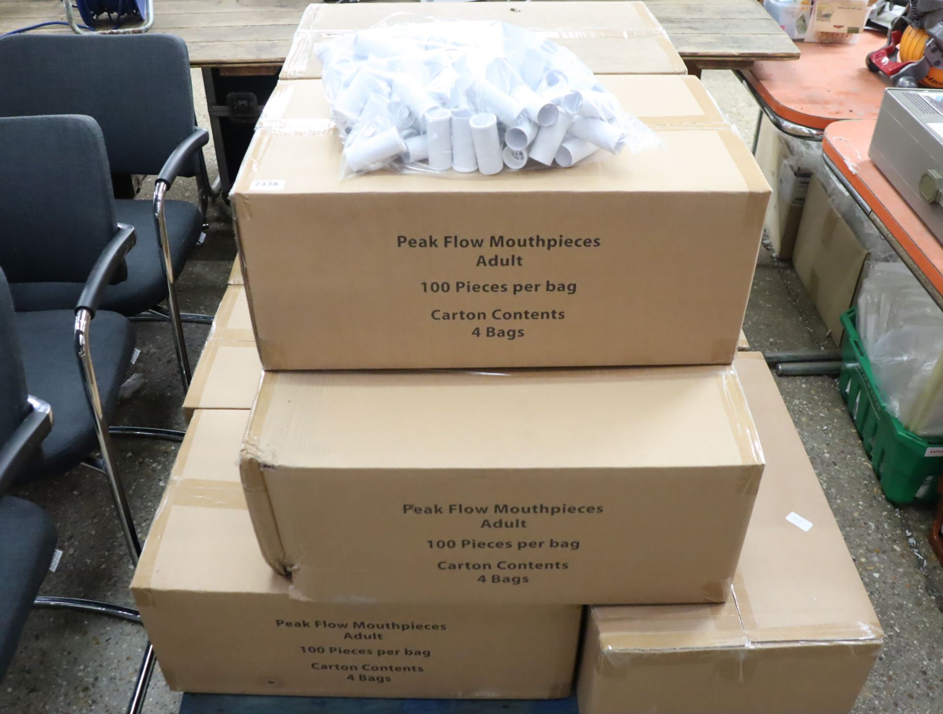 (2456) Pallet containing 10 boxes containing 100 peak flow mouth pieces each - Image 3 of 4