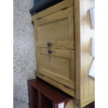 (20) Light oak double door cupboard