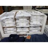 Box containing Kirkland custom fit gents white shirts