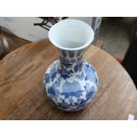 Blue and white floral vase