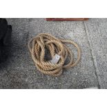 Length of brown hemp rope