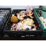 Crate of cuddly toys and collectors dolls