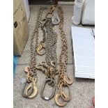 3 large heavy duty lifting chains