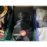 Crate of loose gramophone records