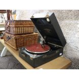 Portable cased gramophone