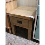 (2025) Light oak single drawer lamp stand