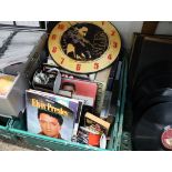 Crate of commemorative Elvis items