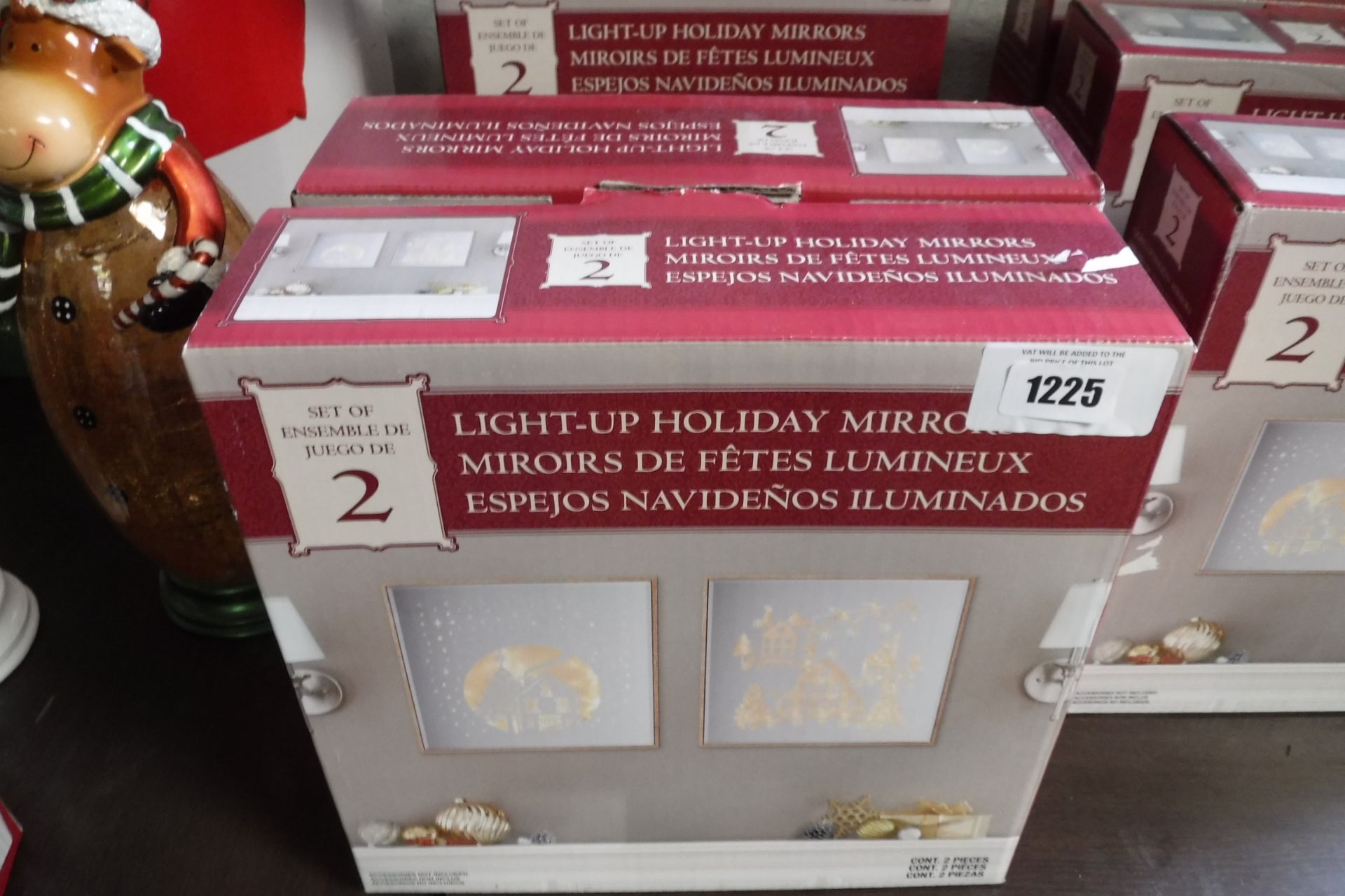 2 box sets of light up holiday Christmas mirrors