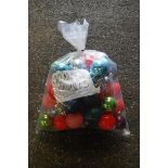 Bag containing 50 large Selfridges Christmas baubles