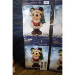 Two 17'' Disney Mickey mouse Christmas decorations
