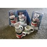 3 boxed and 3 unboxed Christmas mug sets