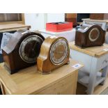 3 various mantle clocks for parts