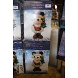 Two 17'' Disney Mickey mouse Christmas decorations