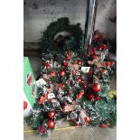 3 Christmas garlands together with 3 Christmas wreaths