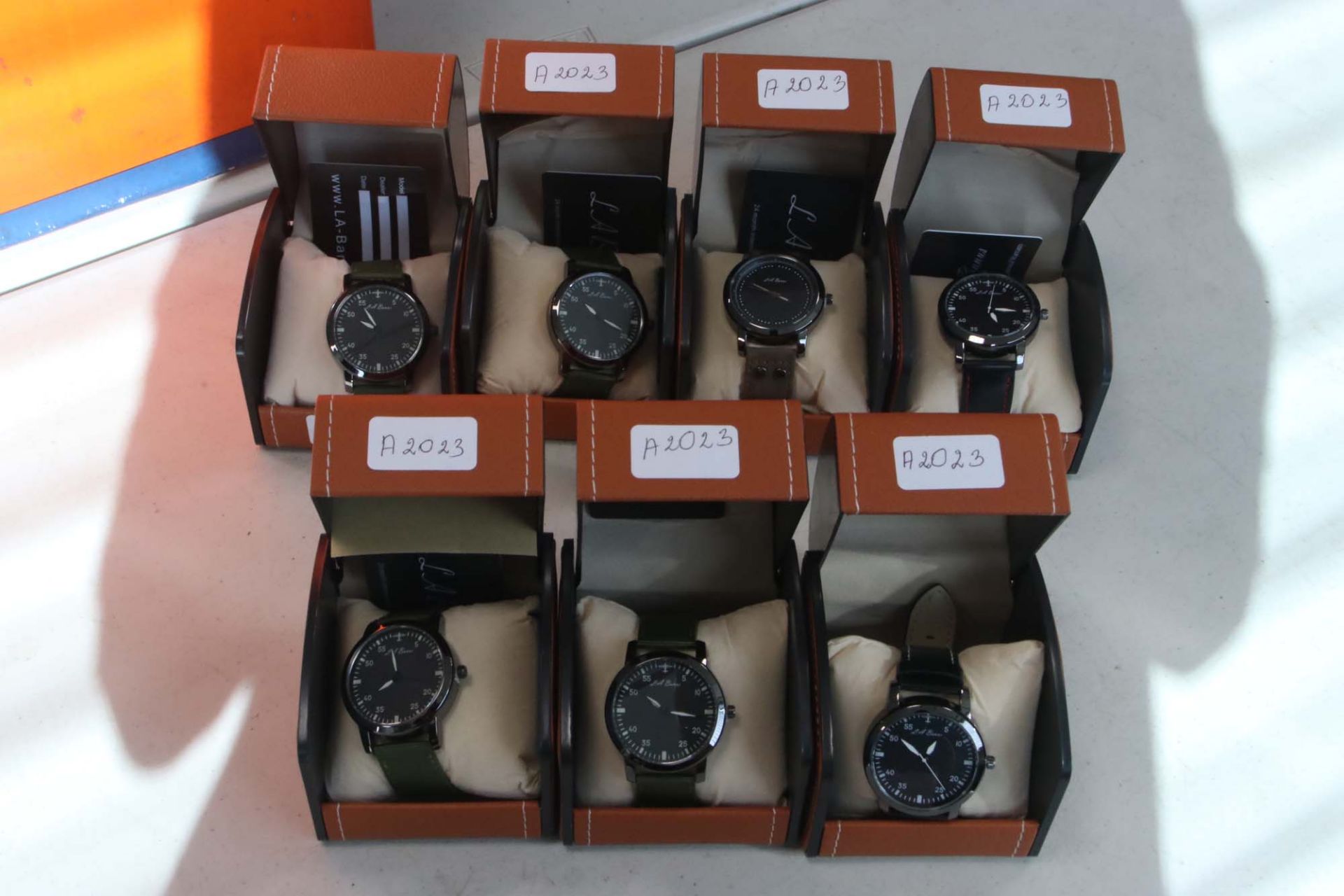 Seven various LA Banus wrist watches with boxes