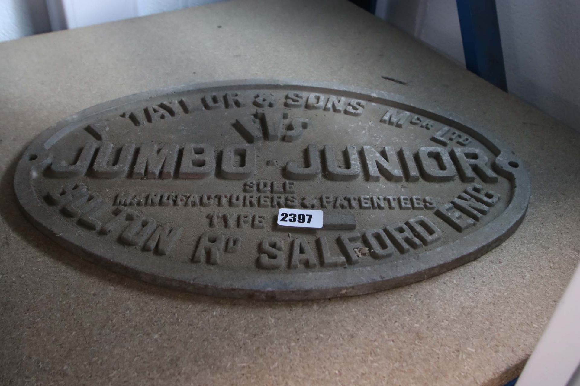 F Taylors & Sons Ltd. Jumbo Junior signed plaque