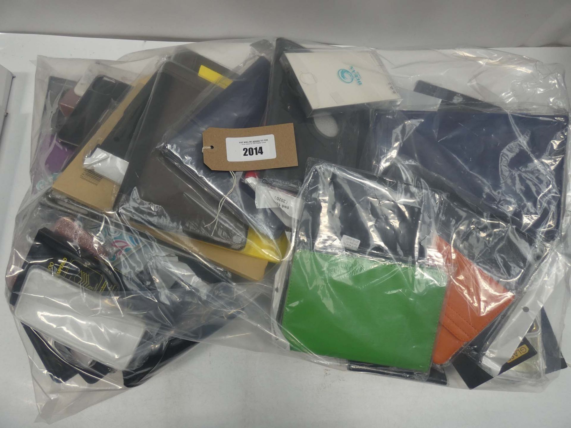 Bag containing quantity of mobile and tablet cases/covers