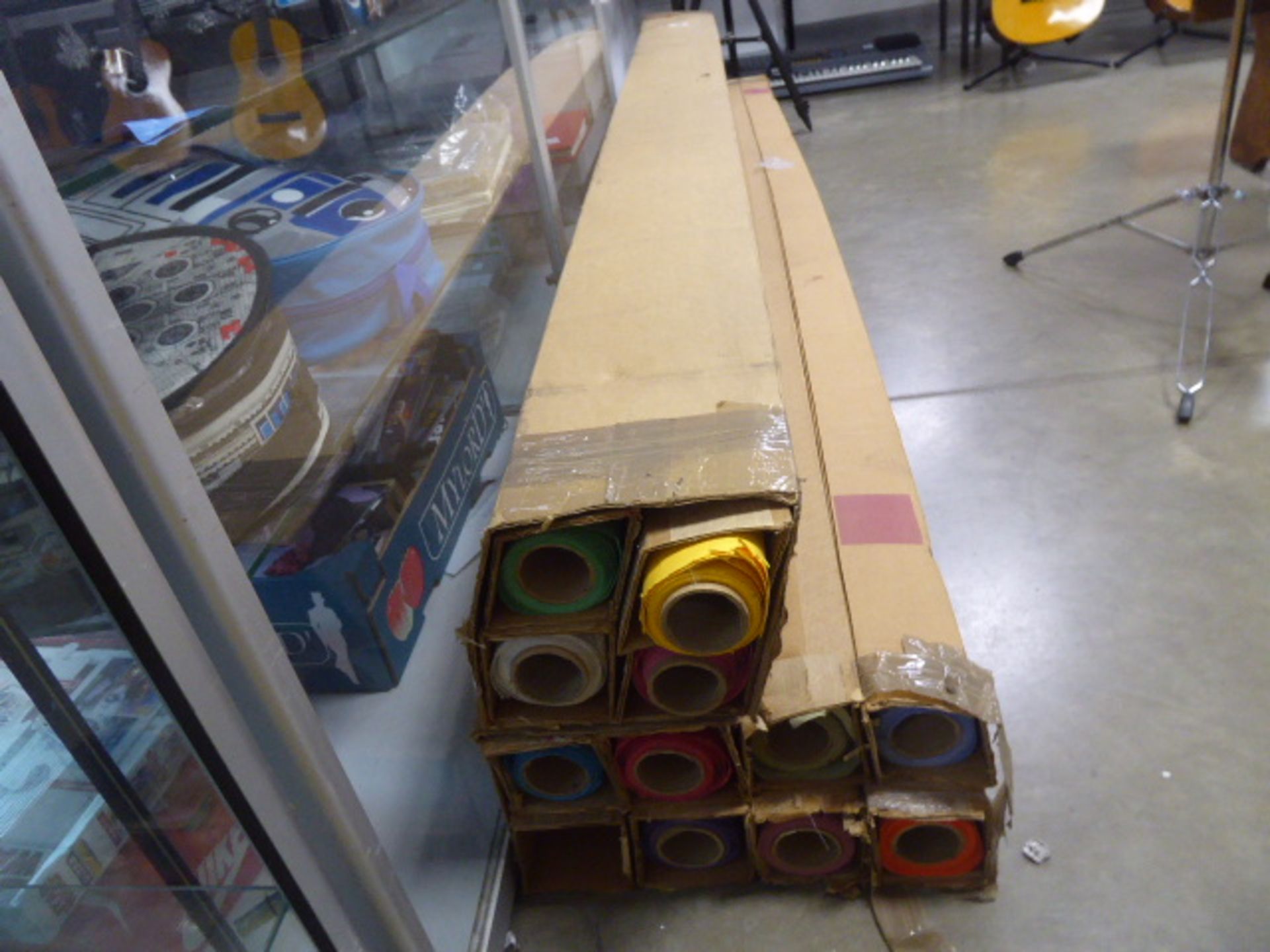 2481 3 boxes containing various coloured photographic paper rolls