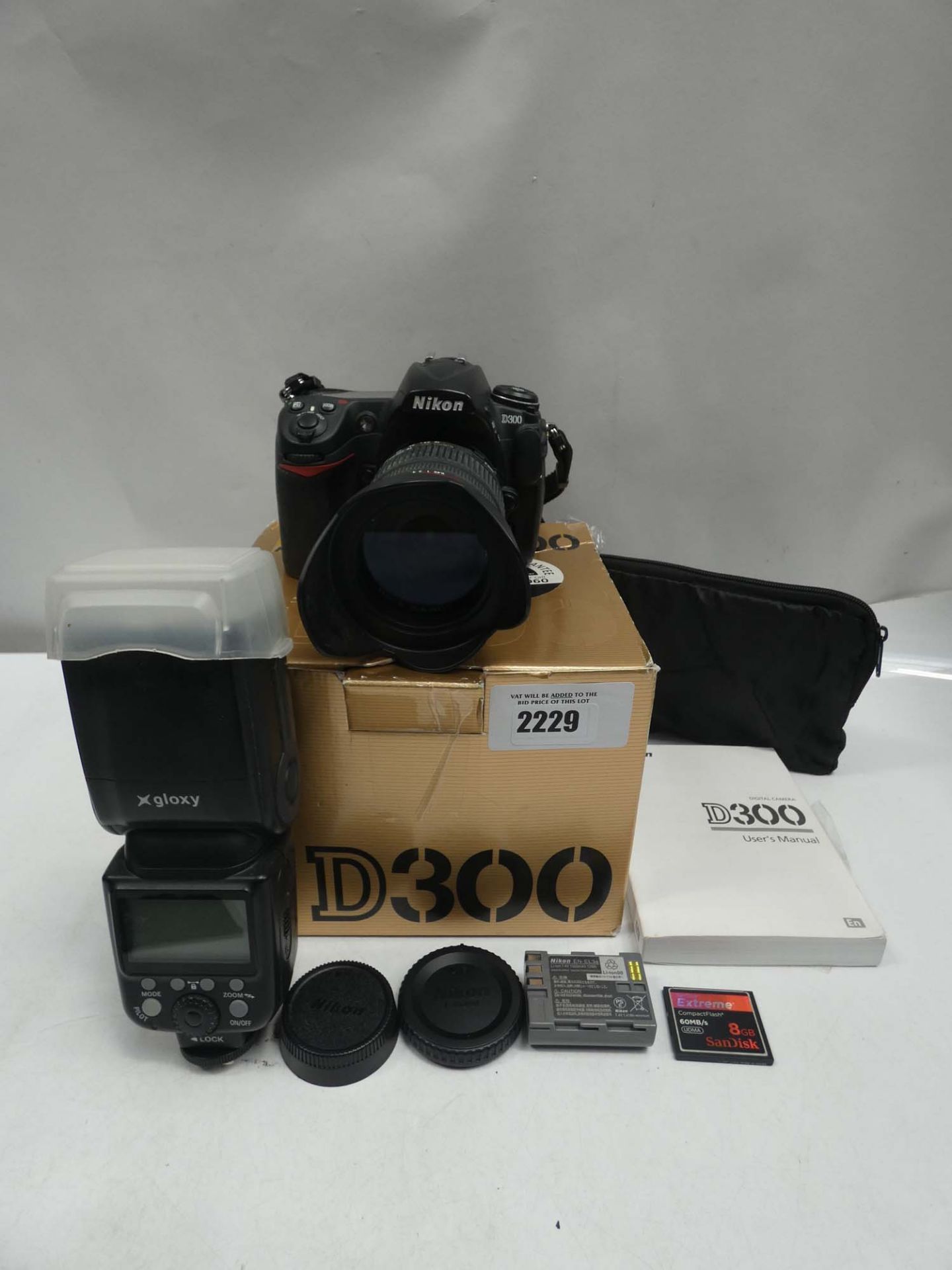 Nikon D300 SLR digital camera with box and accessories