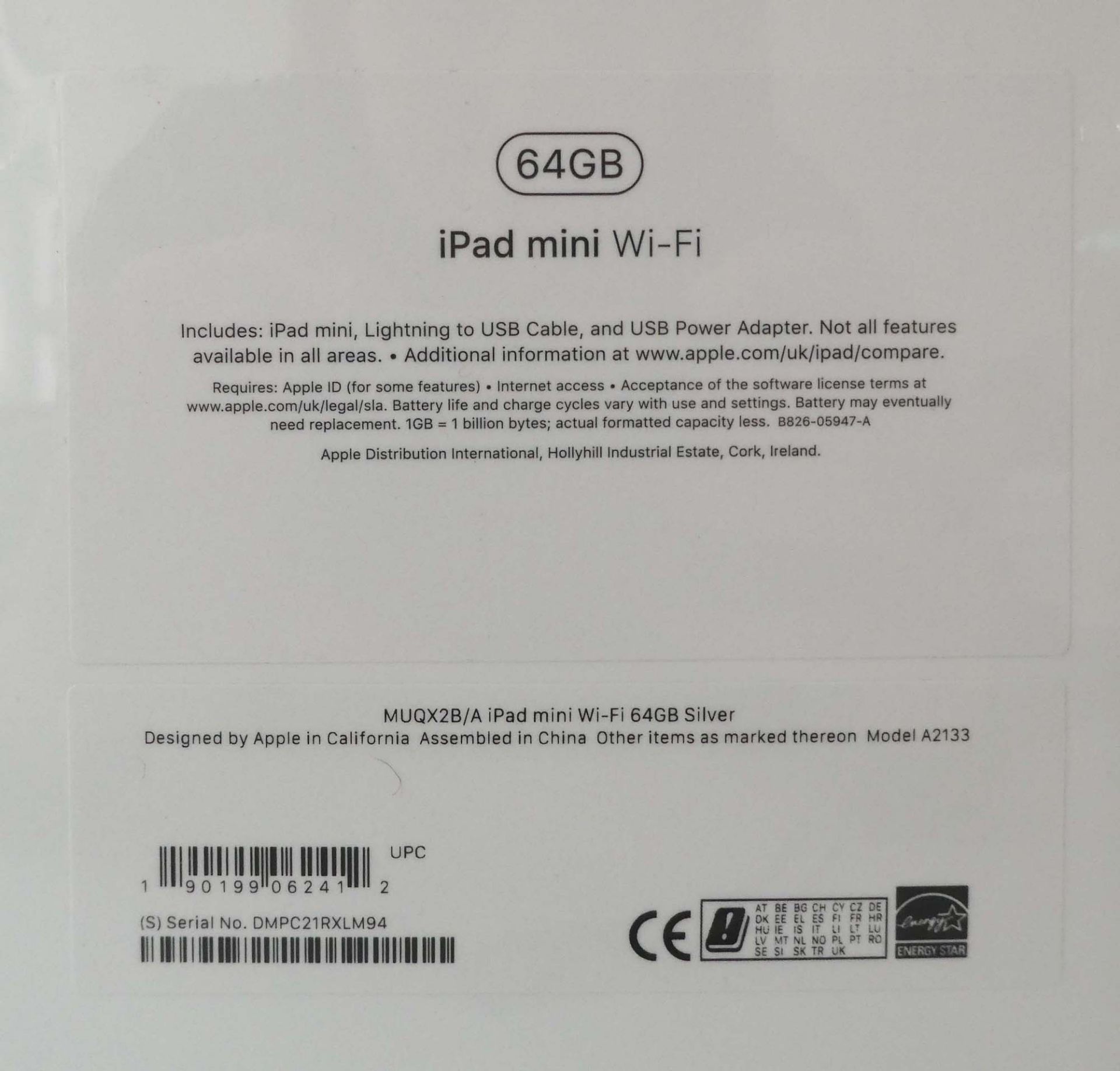 *Sealed* iPad Mini A2133 64GB Silver tablet - Image 2 of 2