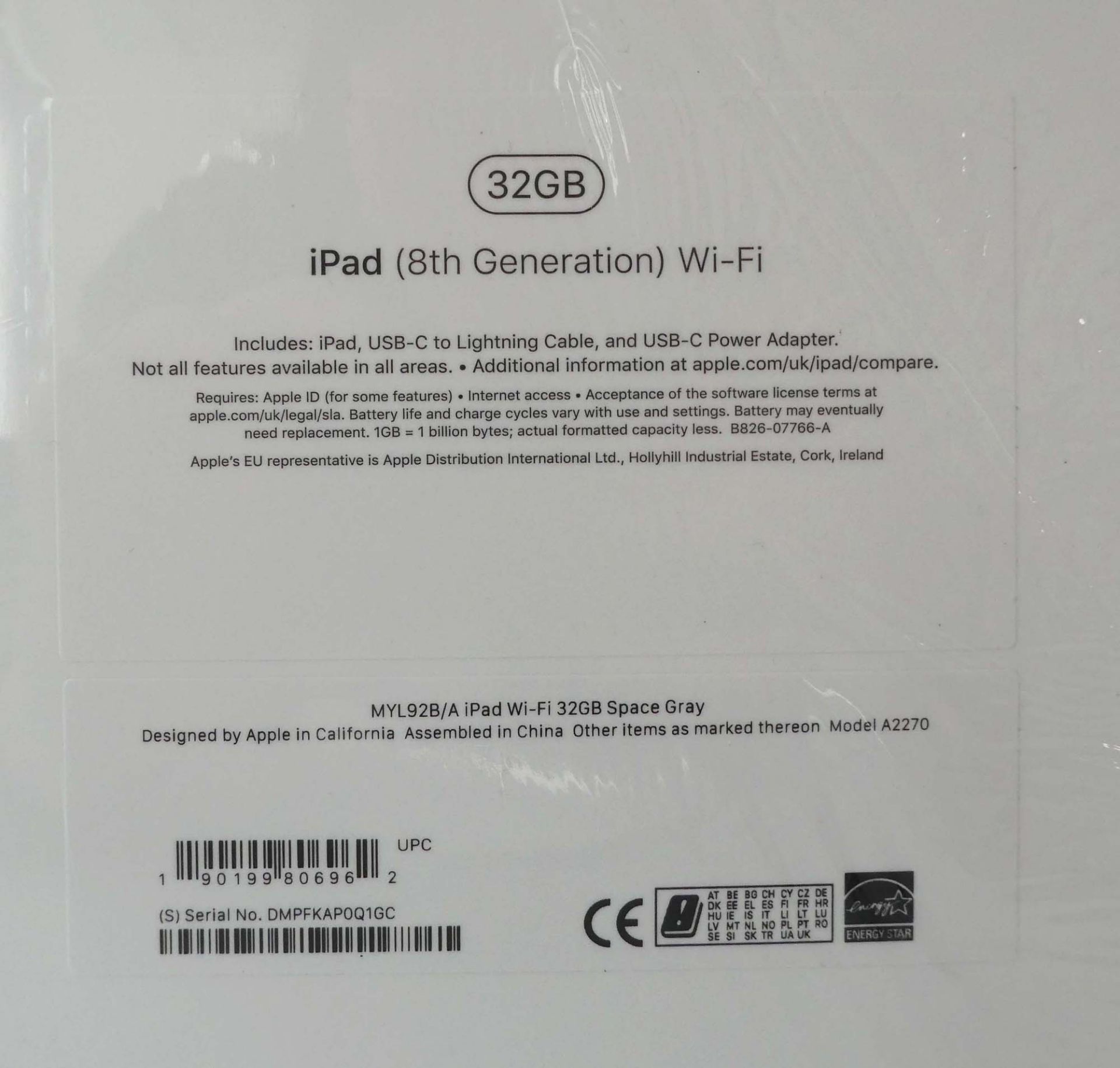 *Sealed* iPad 8th Gen A2270 32GB Space Grey tablet - Image 2 of 2