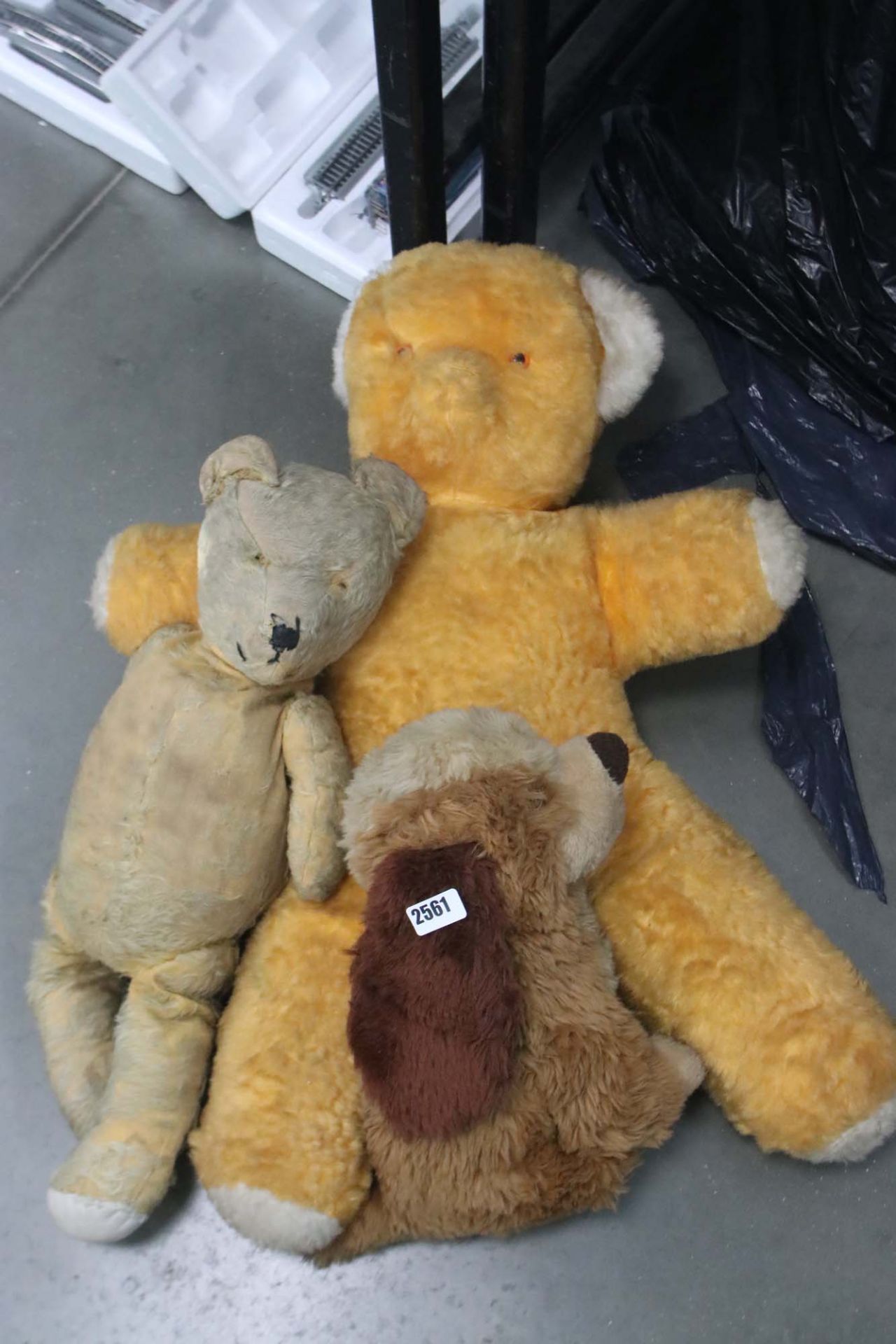 3 stuffed toys to include teddy bears, etc
