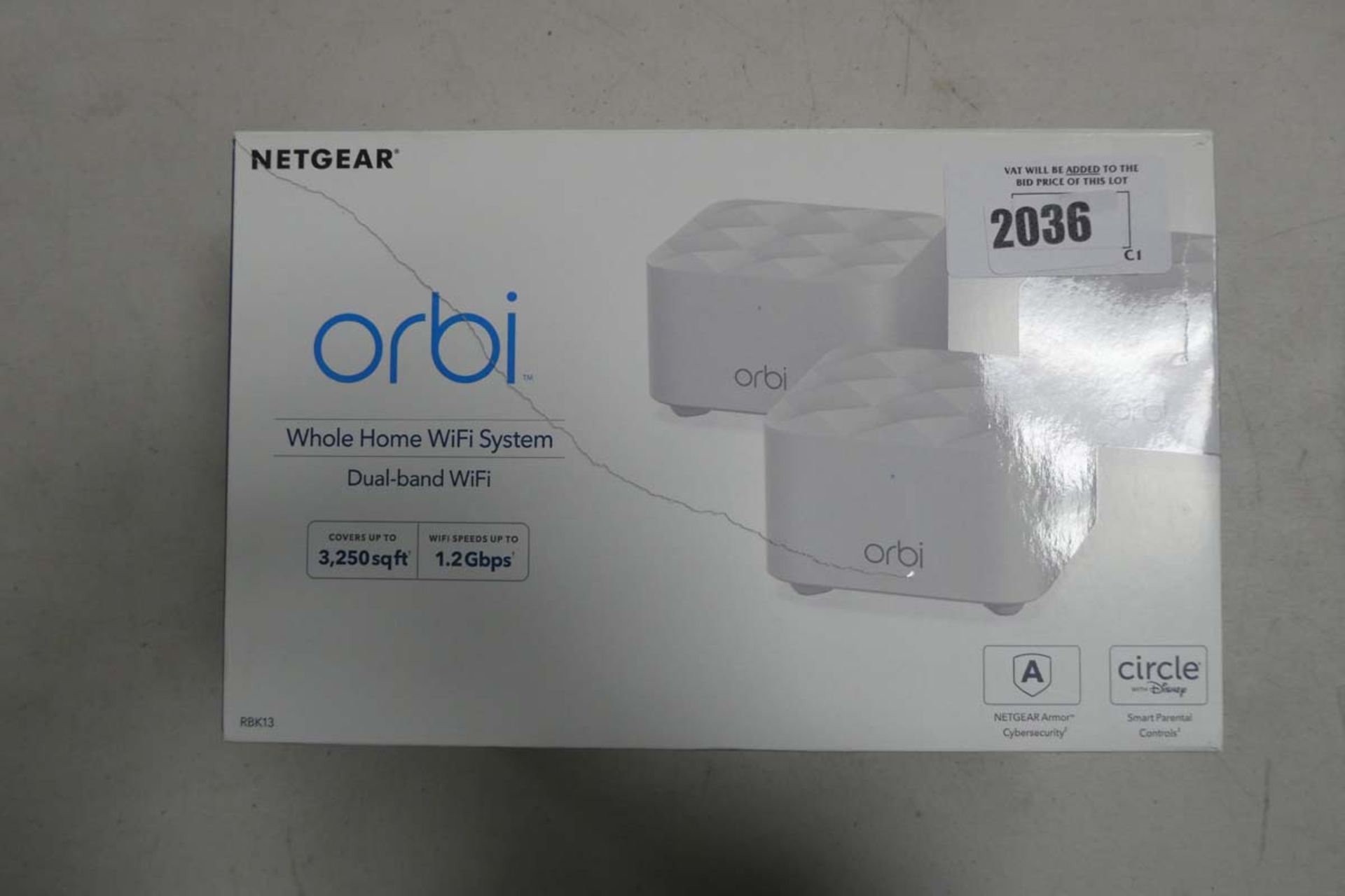 Netgear Orbi home wifi network system in box