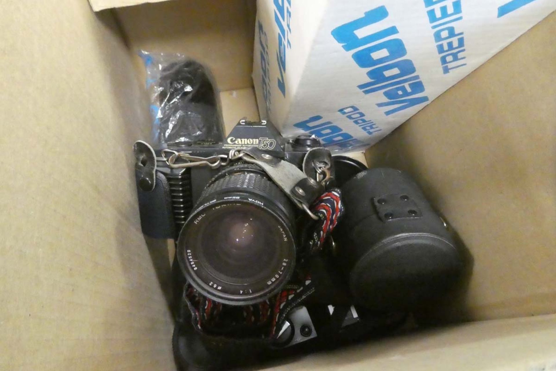 Canon T50 film camera with Canon AE1 film camera