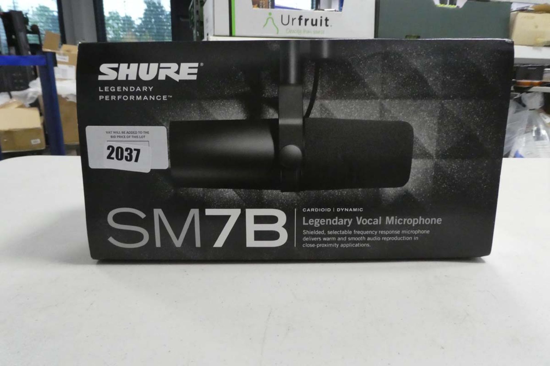 Shure SM7B cardioid dynamic vocal microphone in box