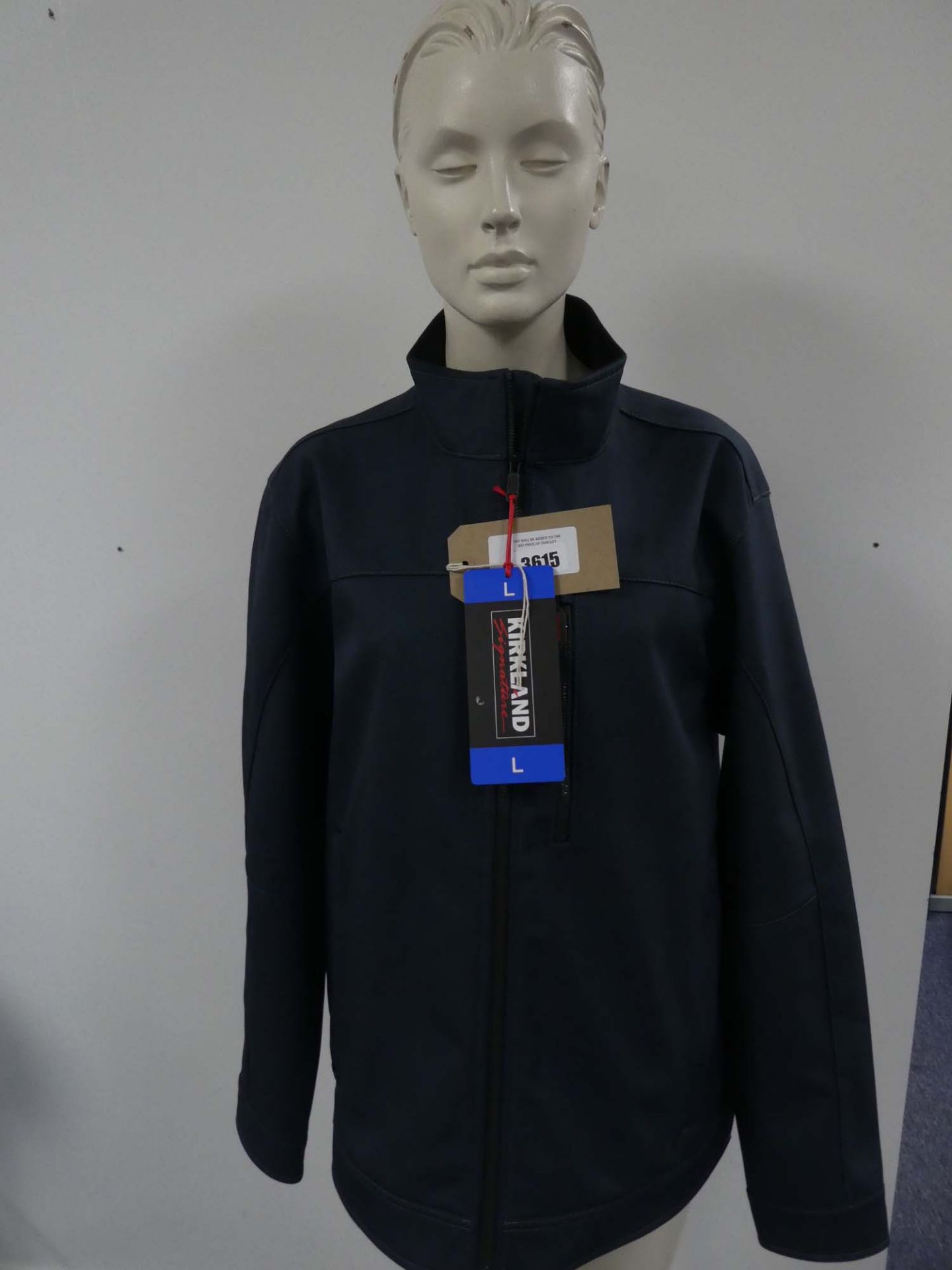 Kirkland jacket in blue heather, size large