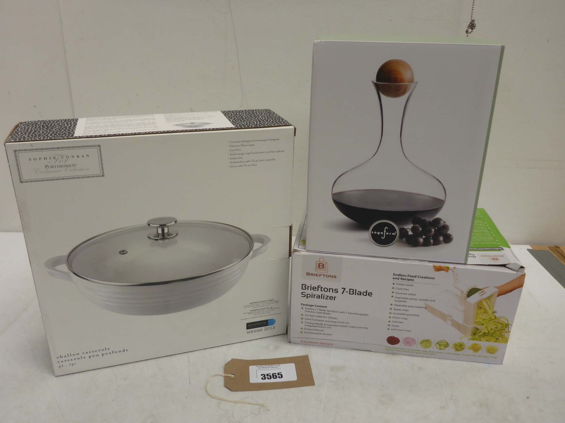 Sophie Conran shallow 4L casserole dish, Sagaform carafe and Brieftons 7 blade spiralizer