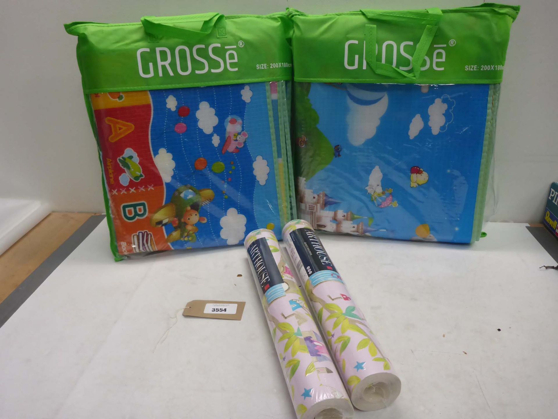 2 rolls of Arthouse Woodland Fairy design wallpaper and 2 large kids play mats