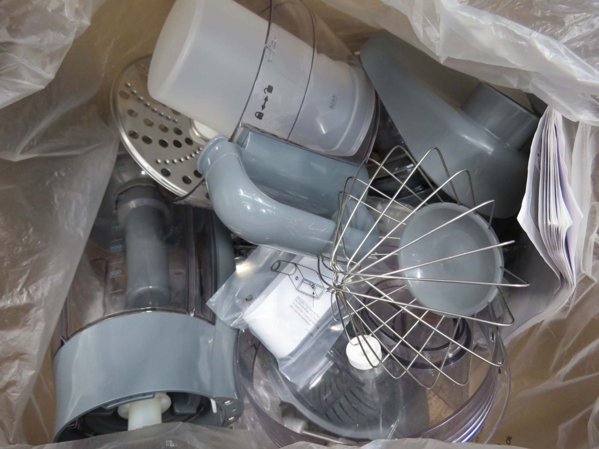 Box of Kenwood food processor parts