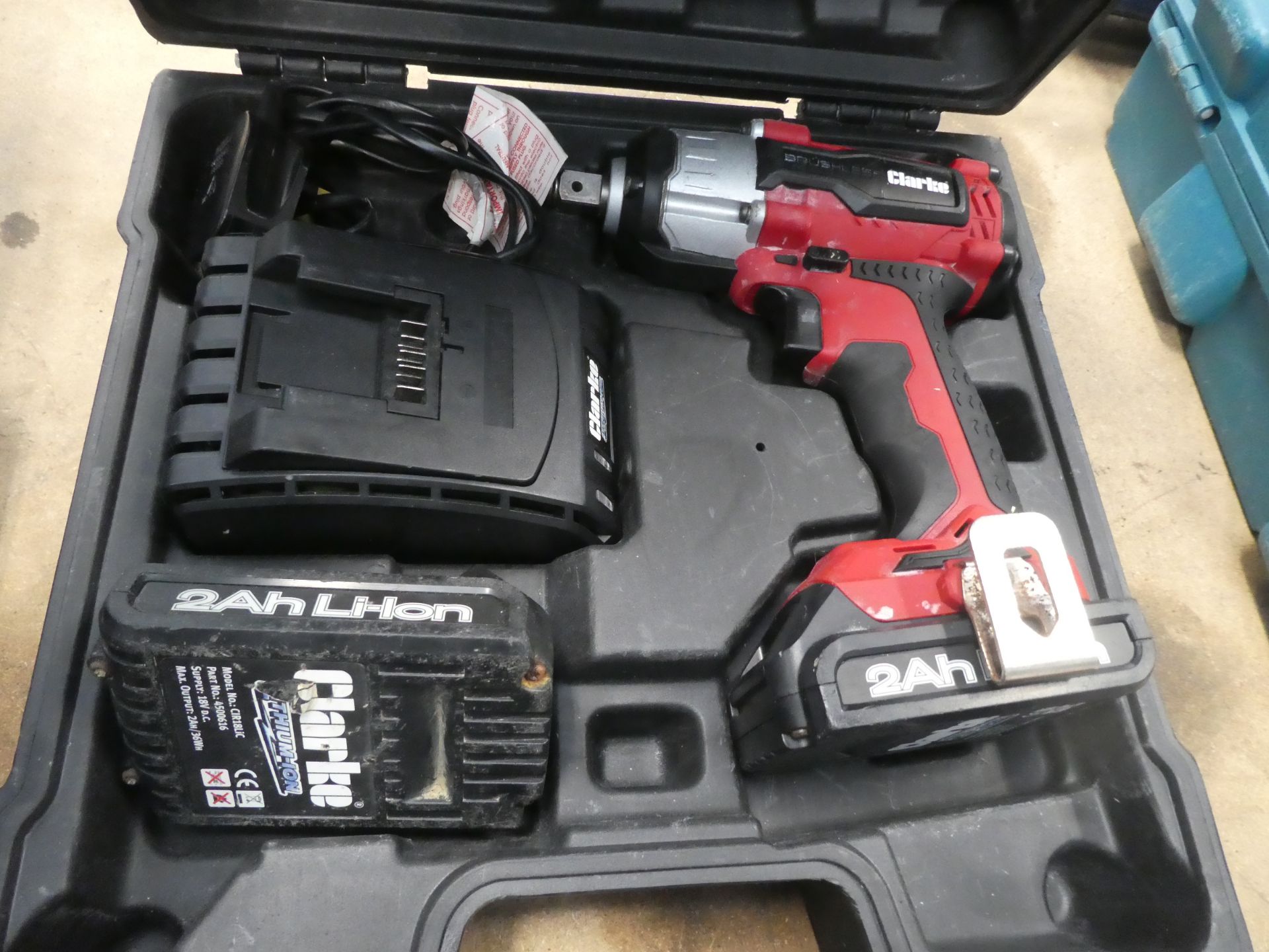 Clarke impact driver with two batteries and charger