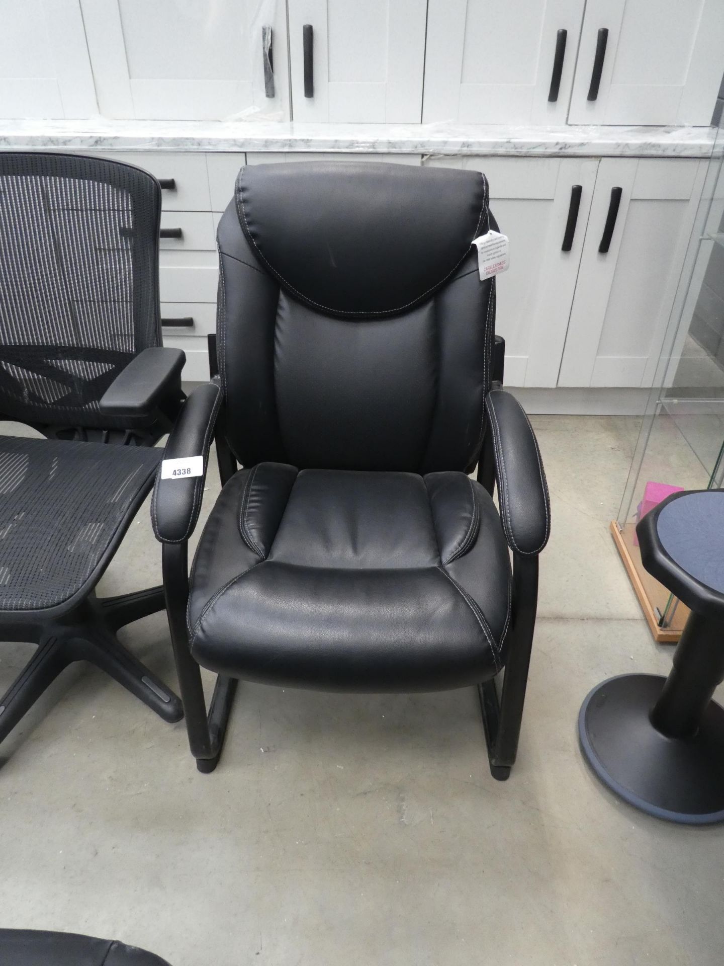 Black slide frame chair