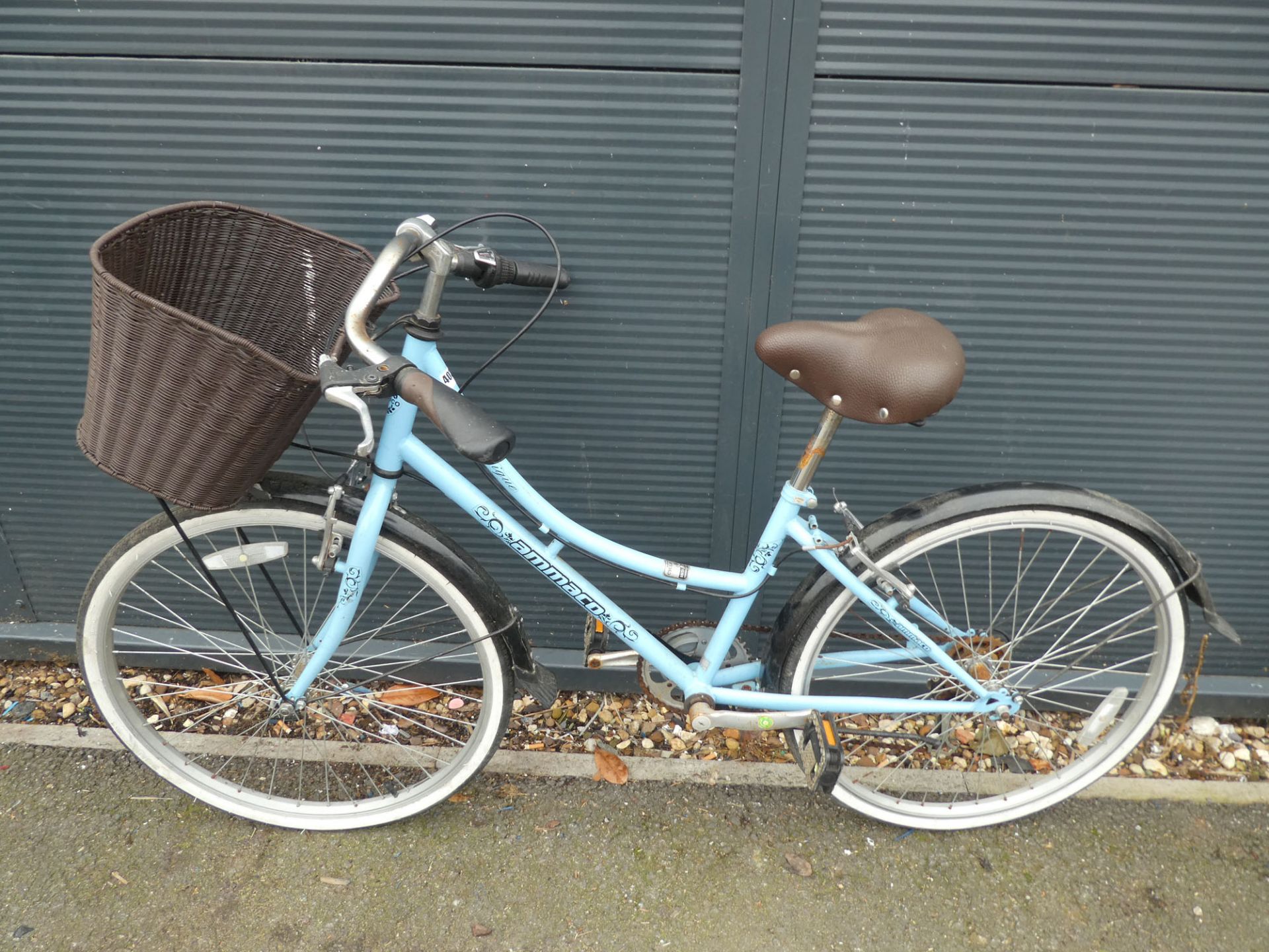 Light blue girls Amacco cycle with front basket