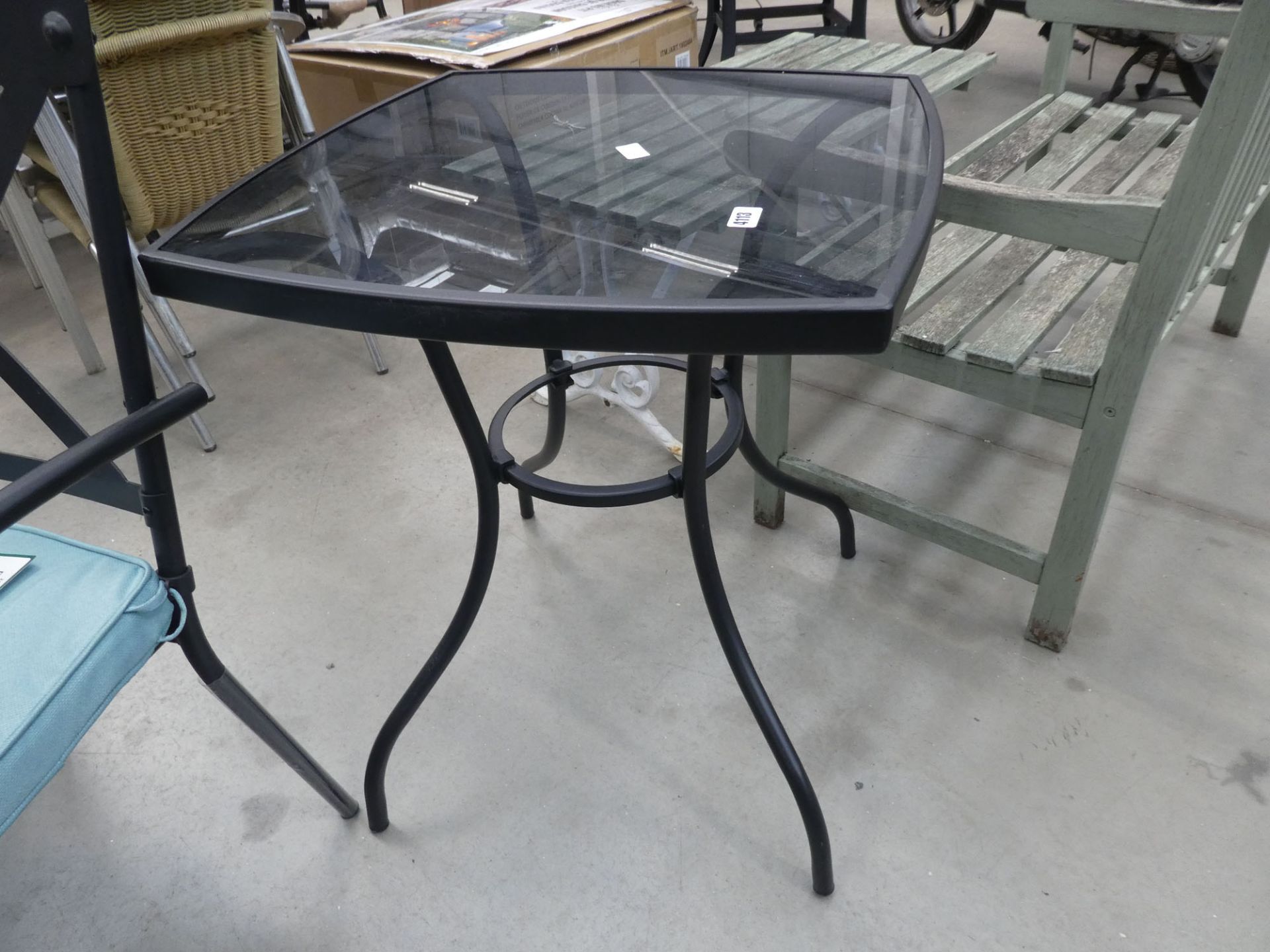 Small glass topped table