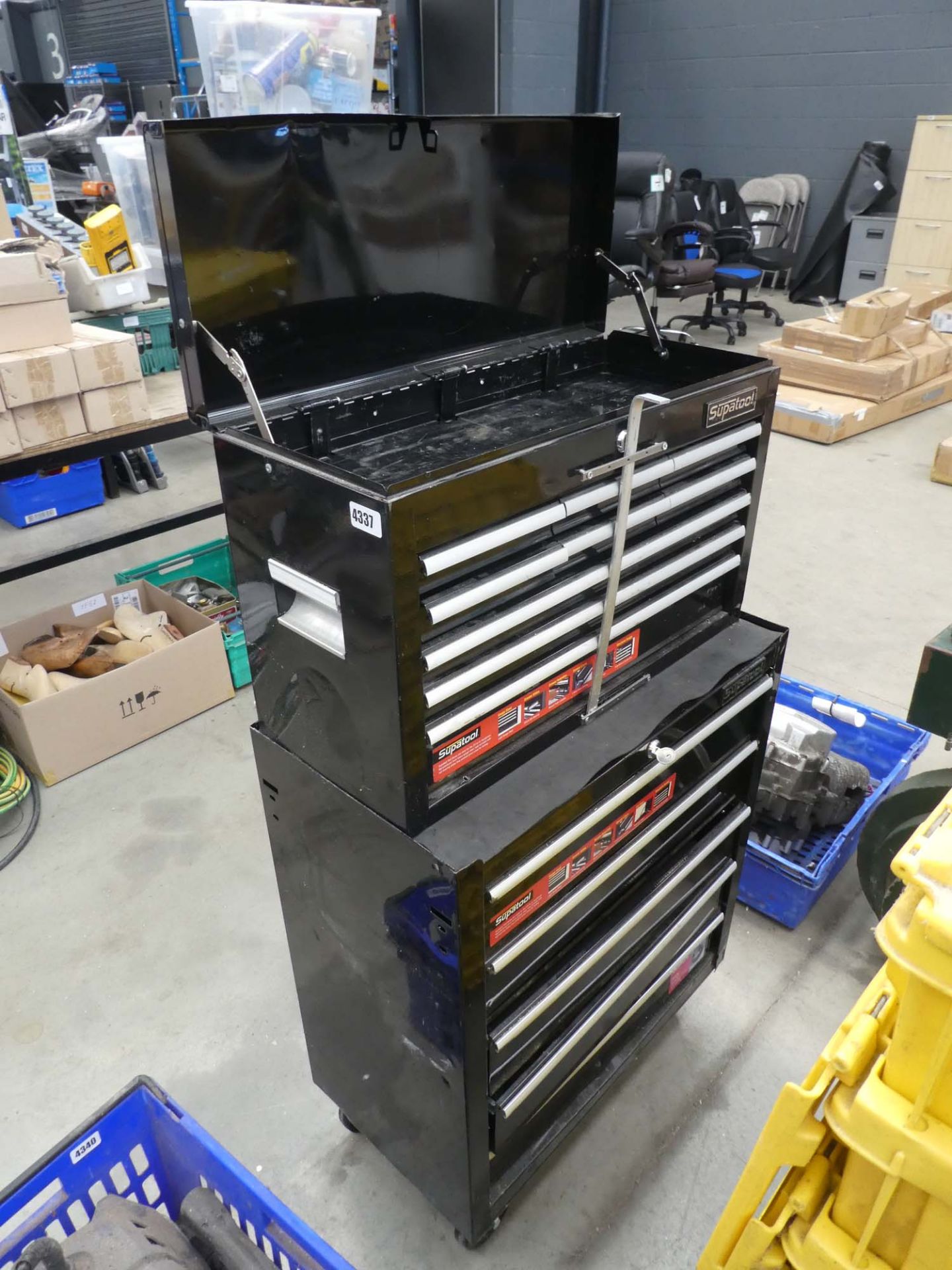 Large black wheeled toolbox
