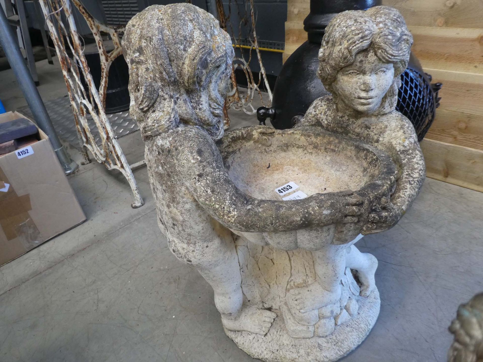 2 cherub water feature